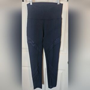 Ivivva By Lululemon Girls Navy Performance Leggings With Mesh Panels